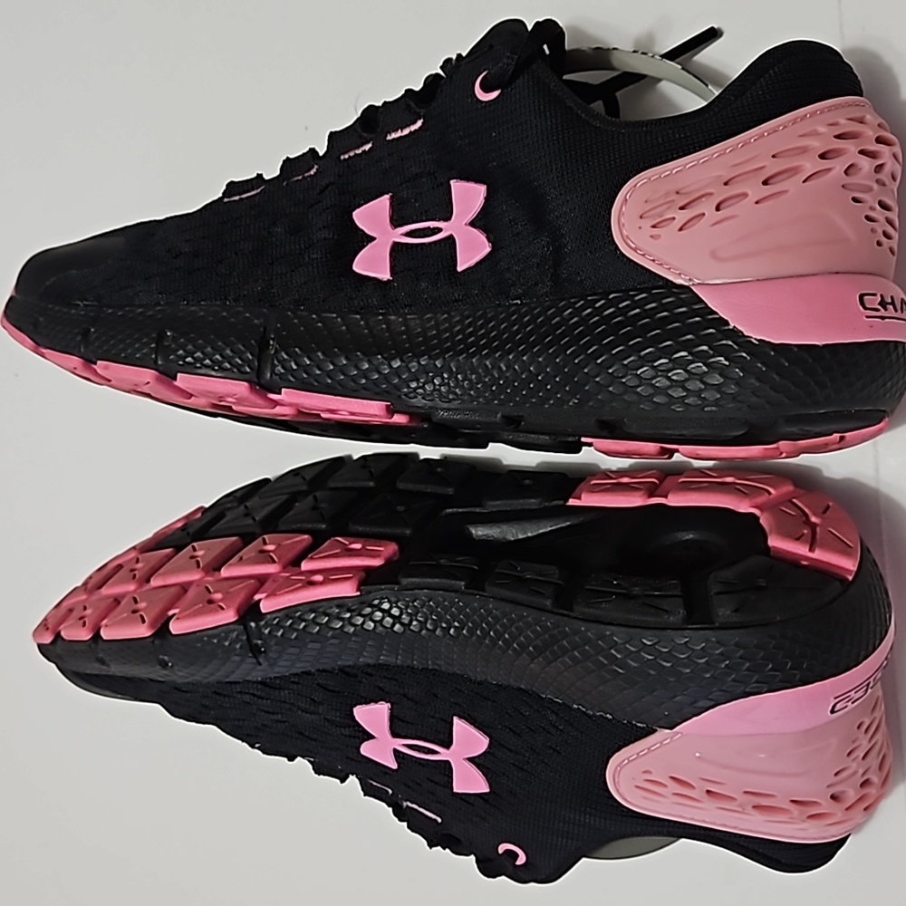 Under Armour Charged Rogue Black & Pink Youth Sneakers Size 5.5 # S-240 - Picture 6 of 12